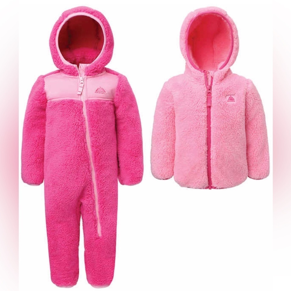 Kids Baby Girl Jacket Snozu Infant 2-piece Sz 18 Mos, 24 Mos Fleece Set Pink NWT